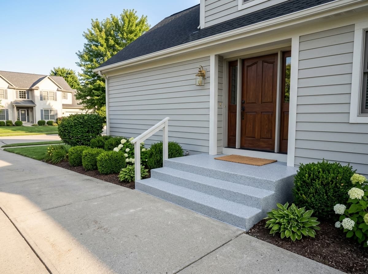Front entryway steps coating — Strongsville, OH