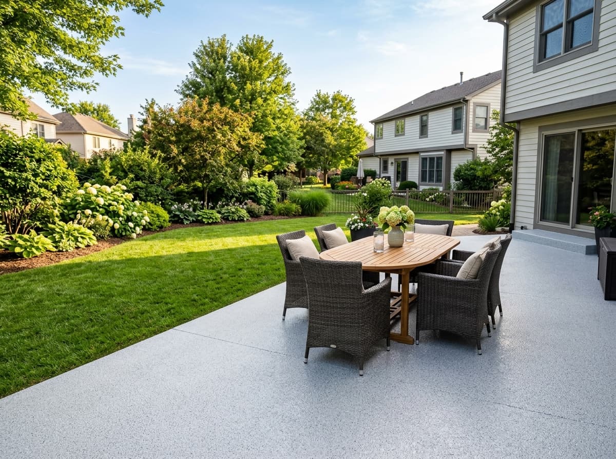 Outdoor patio concrete coating near Parma, Cuyahoga County