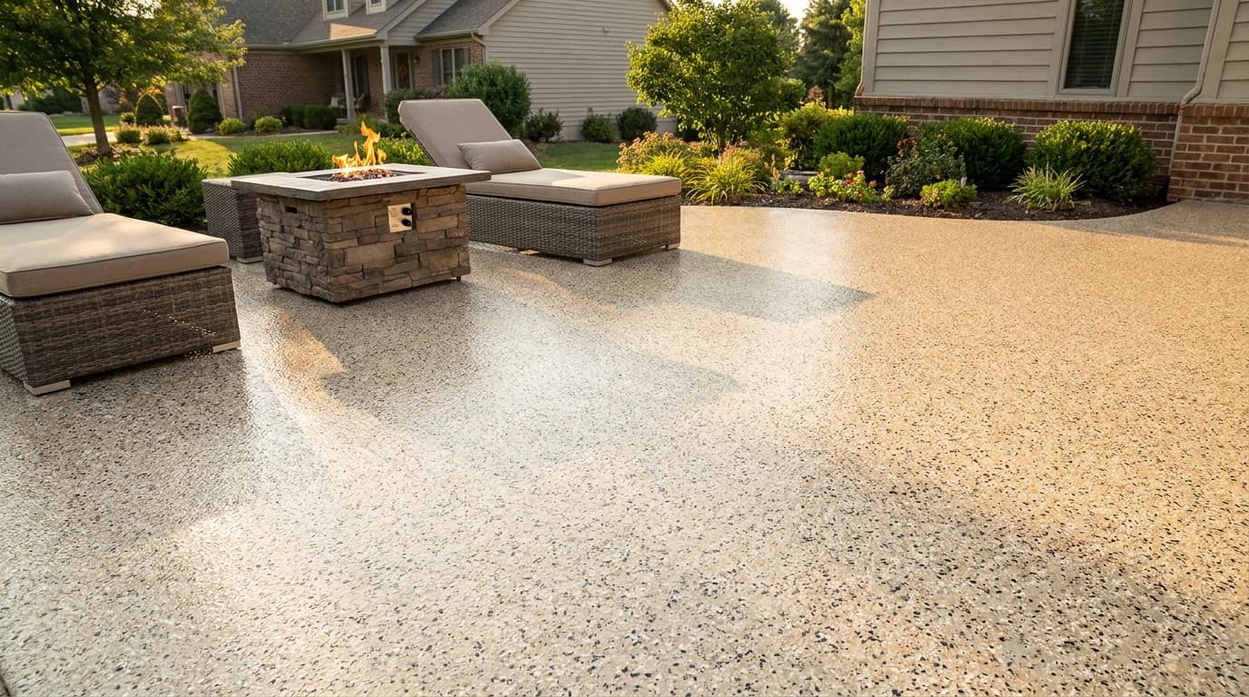 Decorative Polyaspartic Flake Patios vs. Stamped Concrete in Ohio: Which Actually Lasts?