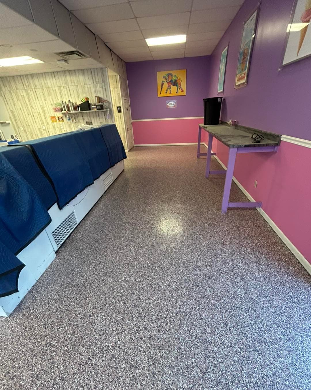 Retail shop polyurea floor coating — Greater Cleveland, OH