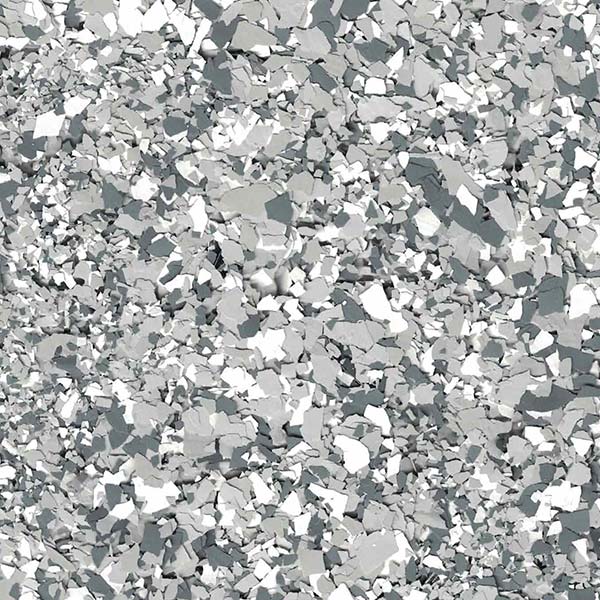 An abstract pattern of white and gray scattered shapes, resembling irregular paper fragments, creating a textured, visually intriguing mosaic-like surface.